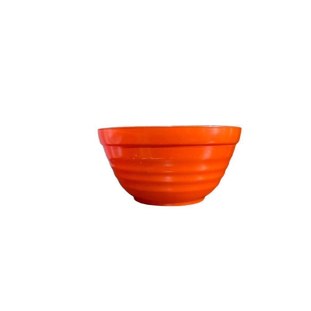 𝅺VINTAGE Jeanette Glass Fired On Red/orange Beehive Mixing Bowl